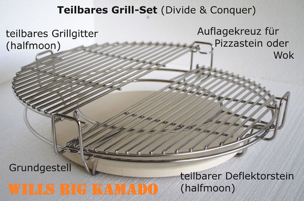 teilbares Grillset Divide & Conquer 6-teilig Kamado Keramikgrill Zubehör 21"