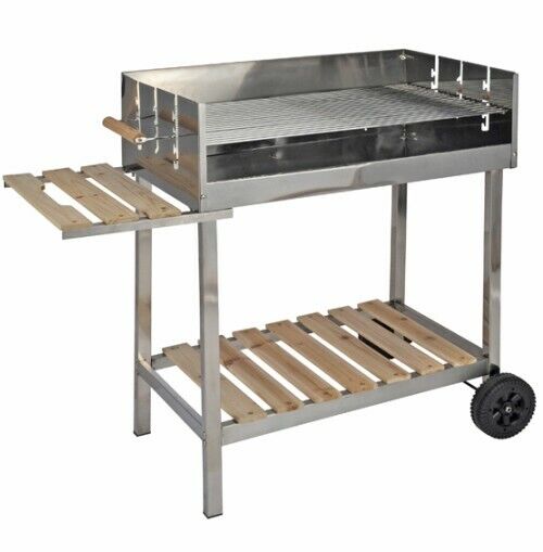 Grill Edelstahl XXL Grillwagen Kohlegrill BBQ Holzkohlegrill fahrbar