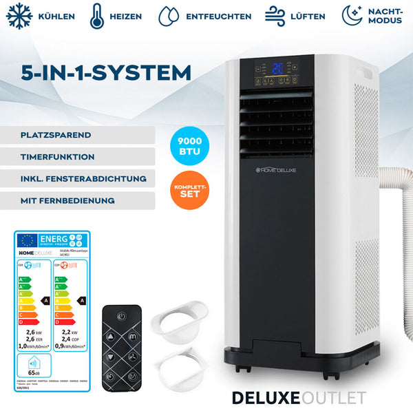Mokli Klimaanlage EEK A 5in1-Gerät Klimagerät Klima Inverter 9000 BTU C-Ware