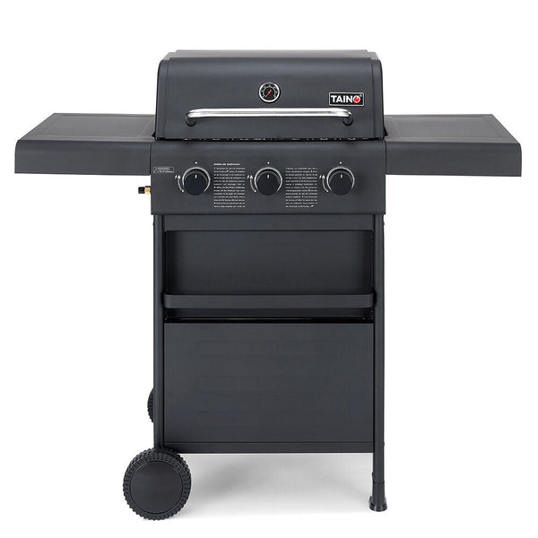 TAINO COMPACT 3+0 Gasgrill Grillwagen platzsparend Griller Gas Grill BBQ Schwarz