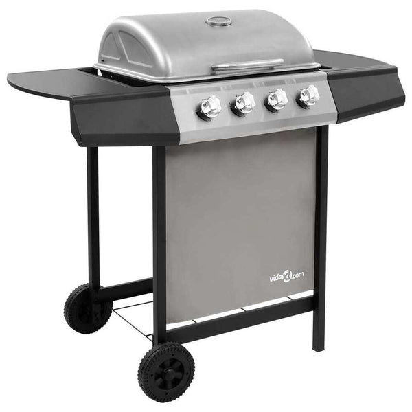 Gasgrill Grill BBQ 4 Brennern Schwarz Silbern